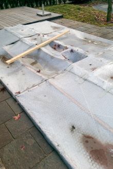 Koi Fischteich Überdachung mit Folie - Eigenkonstruktion